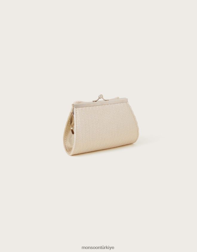 Monsoon kız fiyonk detaylı dokulu çerçeve çanta JH86BT1774 aksesuar moda