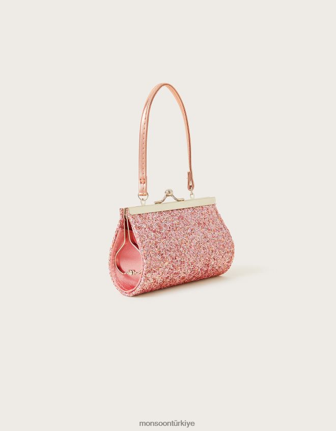Monsoon kız fiyonklu ışıltılı mini çanta JH86BT1602 aksesuar sıcak