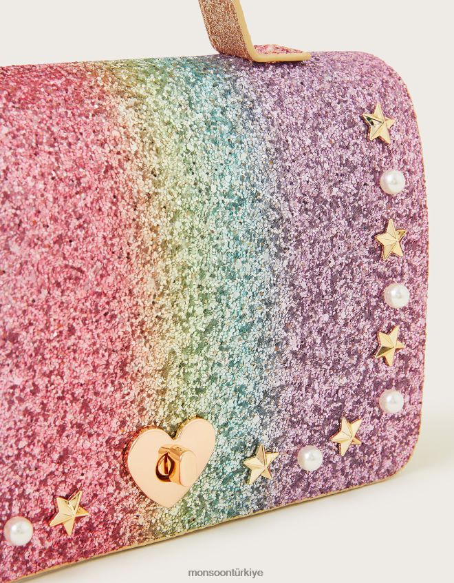 Monsoon kız gökkuşağının üzerinde parıltılı el çantası JH86BT2449 aksesuar moda