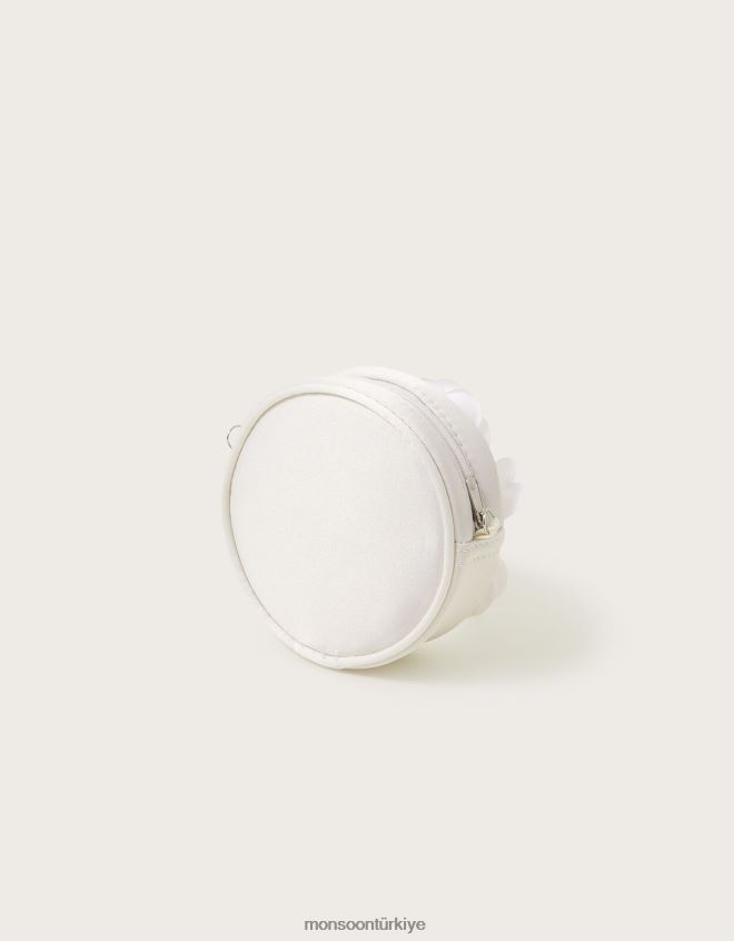 Monsoon kız inci ponpon çiçekli çanta ve saç tokası seti JH86BT2546 aksesuar moda