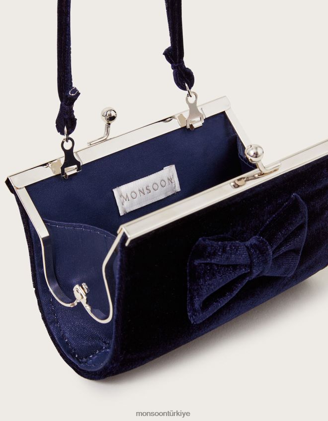 Monsoon kız kadife fiyonklu mini çanta JH86BT1777 aksesuar şık