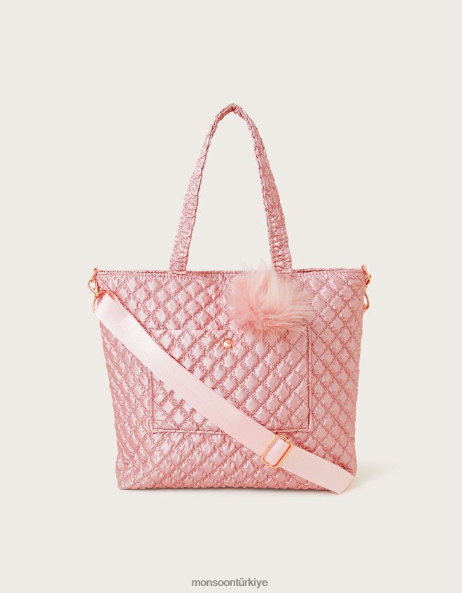 Monsoon kız ışıltılı kapitone tote çanta JH86BT2521 aksesuar sıcak