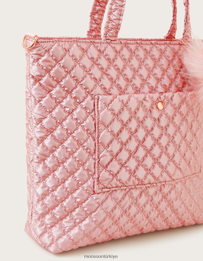 Monsoon kız ışıltılı kapitone tote çanta JH86BT2521 aksesuar sıcak