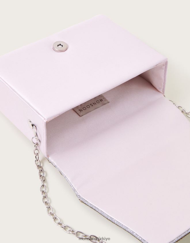 Monsoon kız pırıltı parlaklık kutusu çantası JH86BT1795 aksesuar moda