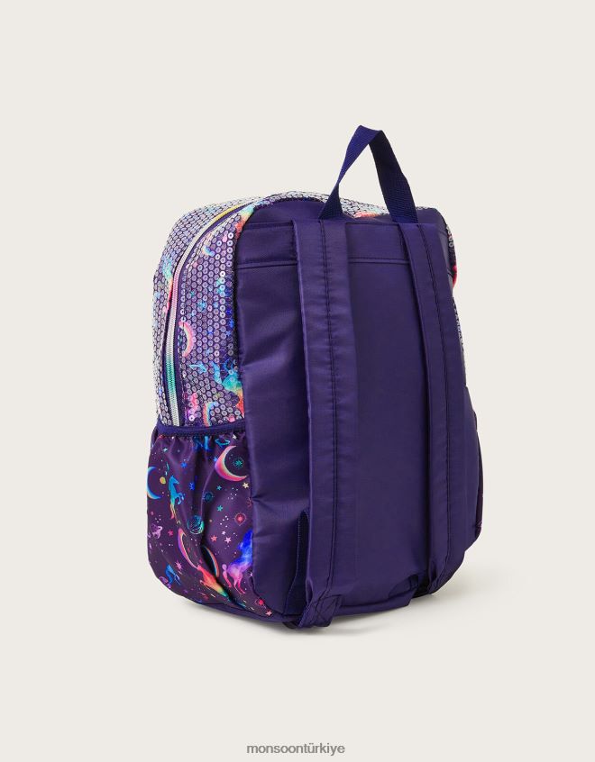 Monsoon kız tek boynuzlu at pullu sırt çantası JH86BT2416 aksesuar zarif