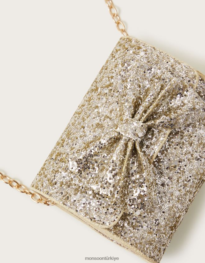 Monsoon kız yıldız tozu fiyonklu mini çanta JH86BT2429 aksesuar şık