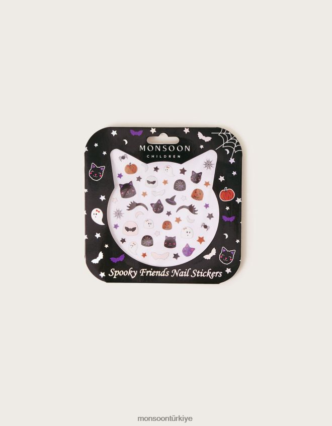 Monsoon çocuklar cadılar bayramı ürkütücü tırnak çıkartmaları JH86BT2430 aksesuar zarif