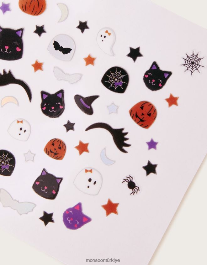 Monsoon çocuklar cadılar bayramı ürkütücü tırnak çıkartmaları JH86BT2430 aksesuar zarif