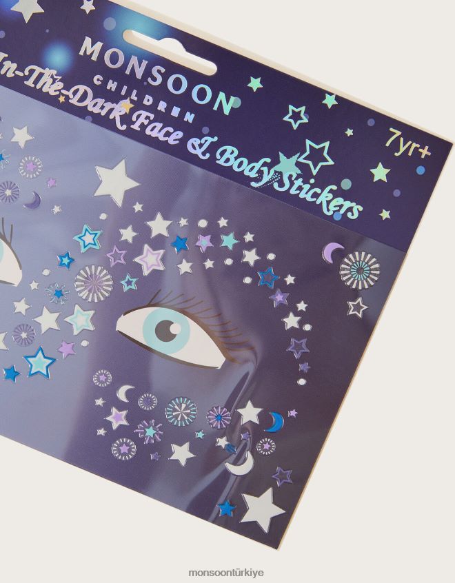 Monsoon çocuklar karanlıkta parlayan yüz ve vücut çıkartmaları JH86BT2824 aksesuar şık