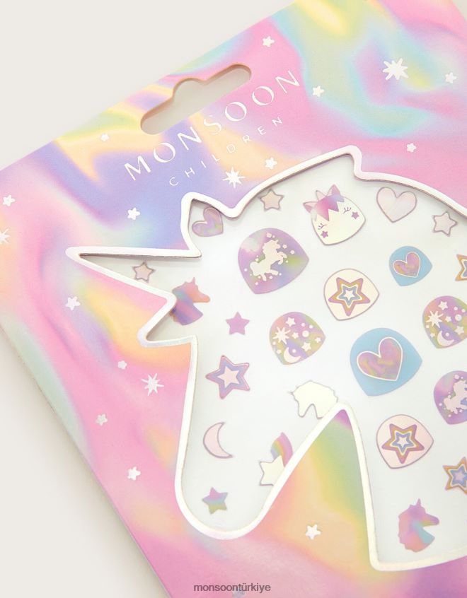 Monsoon çocuklar tek boynuzlu at tırnak çıkartmaları JH86BT2423 aksesuar zarif