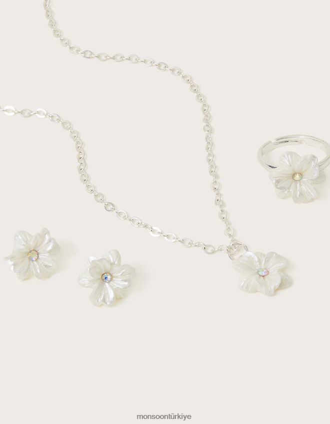 Monsoon kız güzel çiçekli takı seti JH86BT2550 aksesuar şık