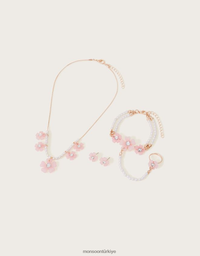 Monsoon kız çiçek kafes takı seti JH86BT1794 aksesuar şık