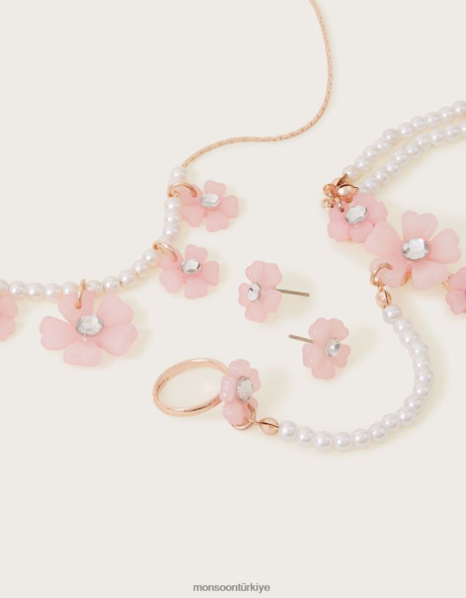Monsoon kız çiçek kafes takı seti JH86BT1794 aksesuar şık
