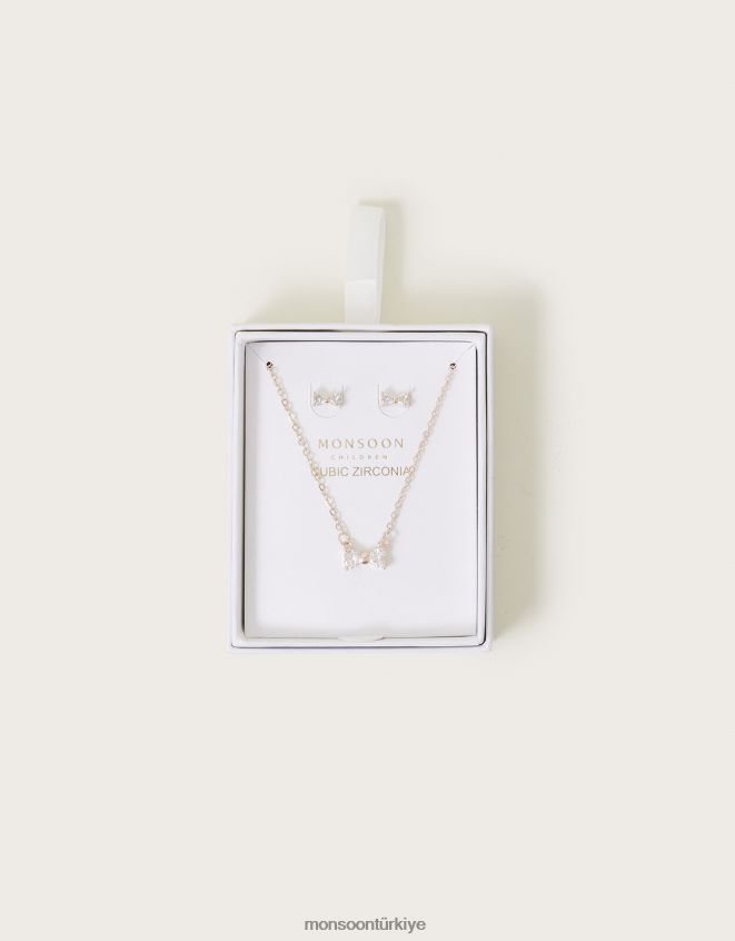 Monsoon kız kübik zirkonya fiyonk takı seti JH86BT2410 aksesuar moda