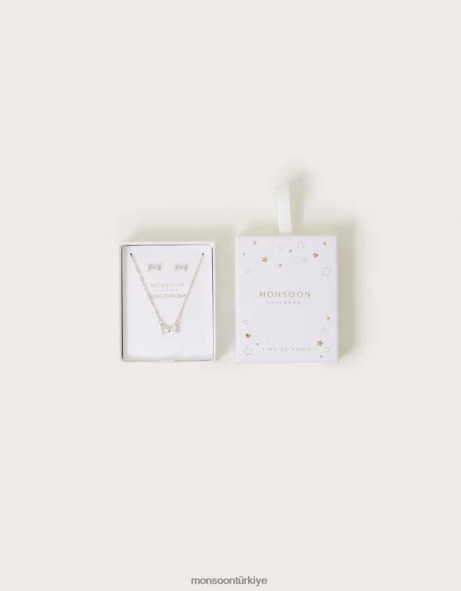 Monsoon kız kübik zirkonya fiyonk takı seti JH86BT2410 aksesuar moda