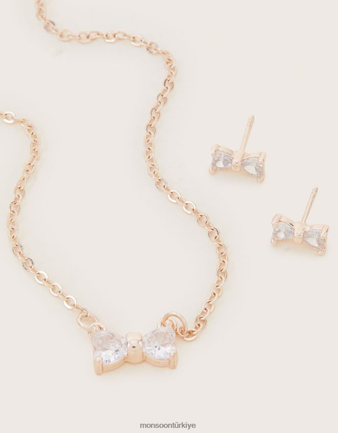 Monsoon kız kübik zirkonya fiyonk takı seti JH86BT2410 aksesuar moda