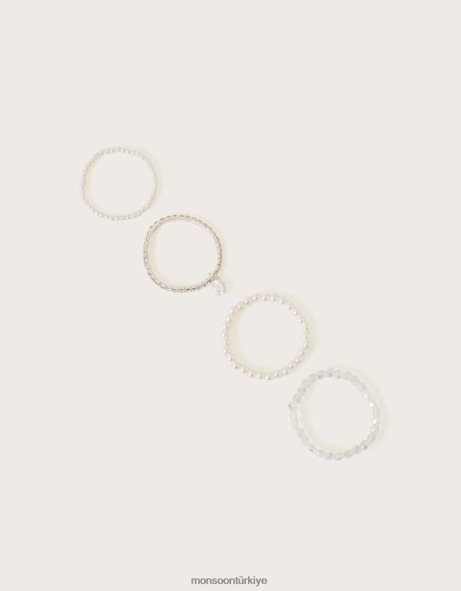 Monsoon kız nedime bilezikleri 4'lü paket JH86BT2576 aksesuar moda