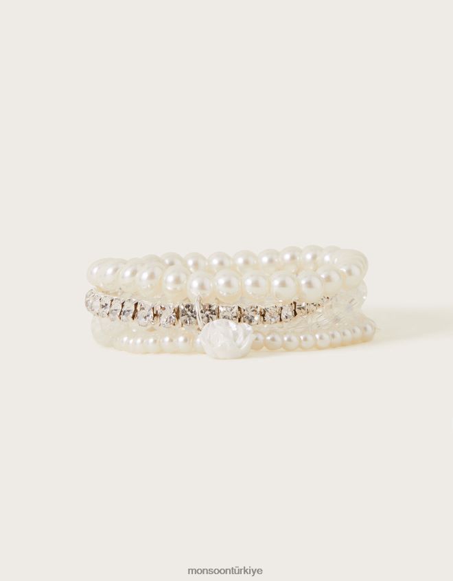 Monsoon kız nedime bilezikleri 4\'lü paket JH86BT2576 aksesuar moda