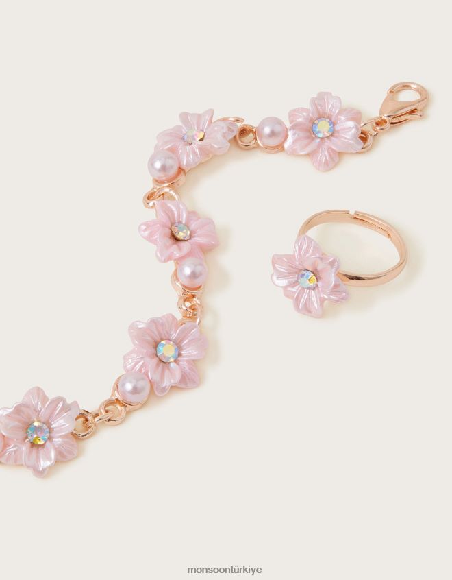 Monsoon kız nedime çiçeği bileklik ve yüzük seti JH86BT2579 aksesuar sıcak