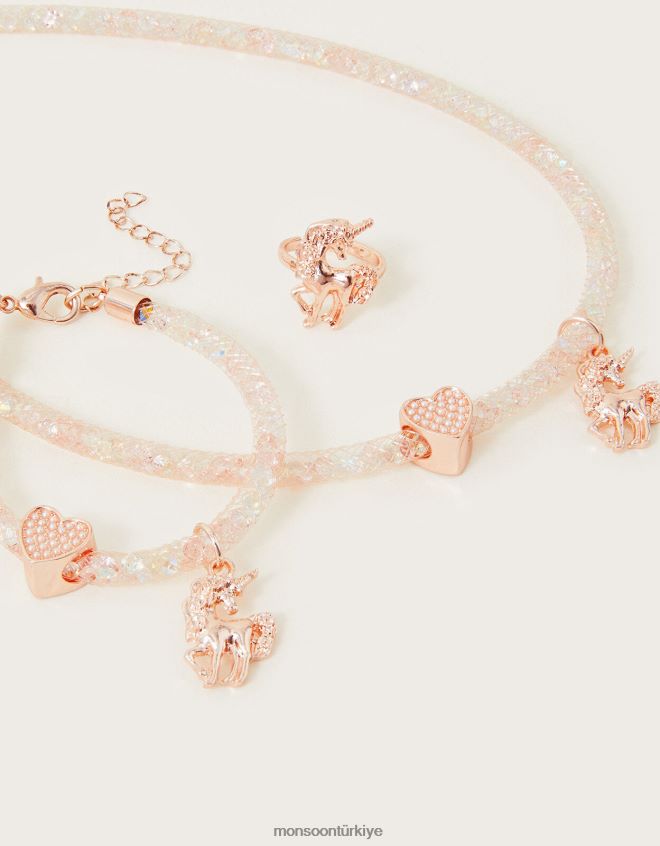 Monsoon kız tek boynuzlu at kaplı mücevher seti JH86BT2506 aksesuar şık