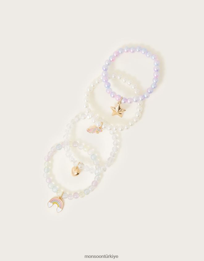 Monsoon kız tek boynuzlu at tatlım bilezikler 4'lü paket JH86BT2457 aksesuar zarif