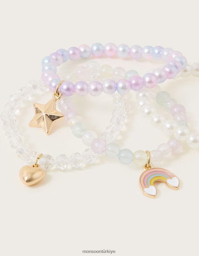 Monsoon kız tek boynuzlu at tatlım bilezikler 4\'lü paket JH86BT2457 aksesuar zarif