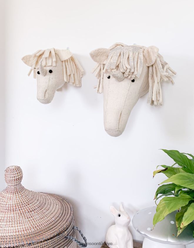 Monsoon çocuklar fiona walker gümüş tek boynuzlu at kafası JH86BT2662 aksesuar moda