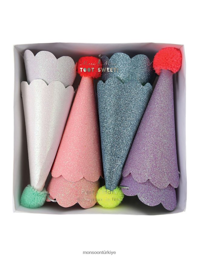 Monsoon çocuklar meri meri parıltılı ponponlu parti şapkası JH86BT2632 aksesuar moda