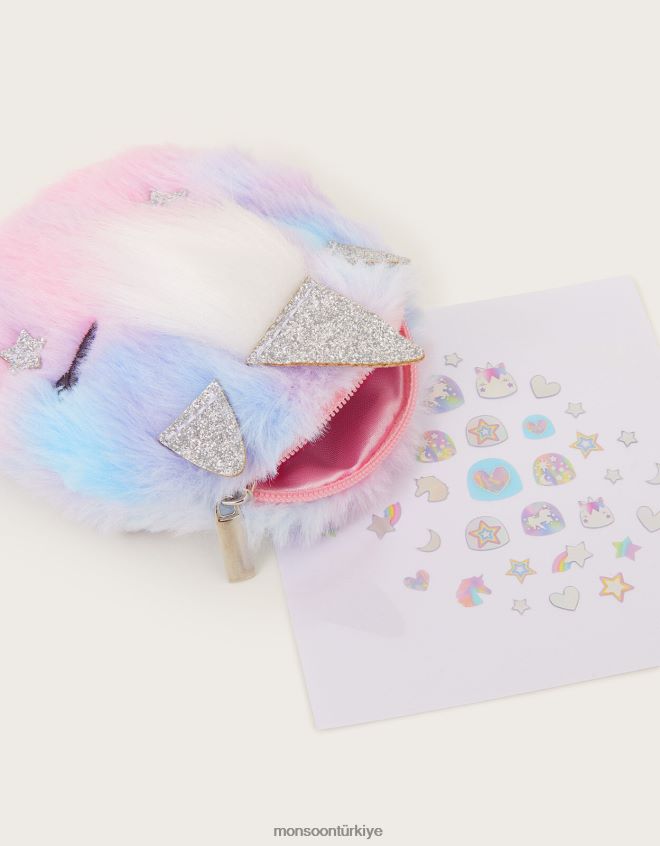 Monsoon çocuklar tek boynuzlu at tırnak çıkartmaları ve çanta JH86BT2523 aksesuar zarif