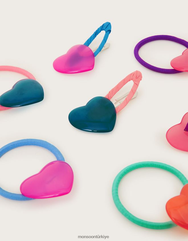 Monsoon kız aşk kalp saç seti JH86BT2530 aksesuar şık