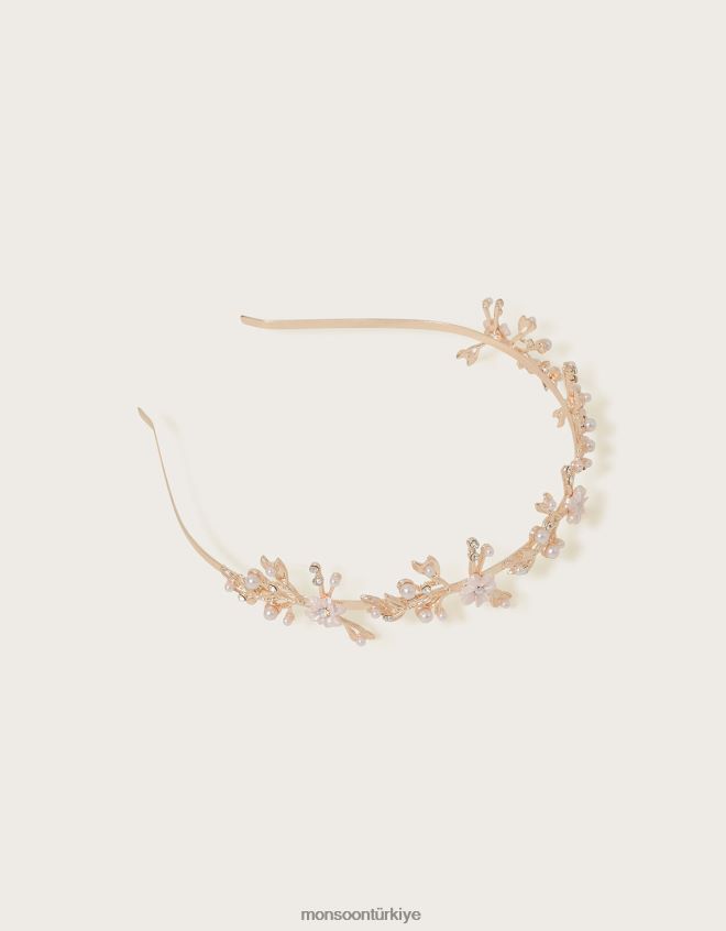Monsoon kız buzlu çiçek kafa bandı JH86BT2568 aksesuar moda