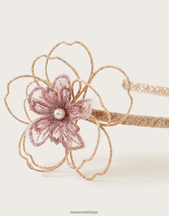 Monsoon kız dantel tel çiçek kafa bandı JH86BT2424 aksesuar moda