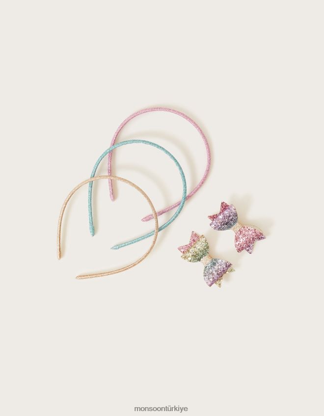 Monsoon kız gökkuşağı saç seti JH86BT2504 aksesuar moda