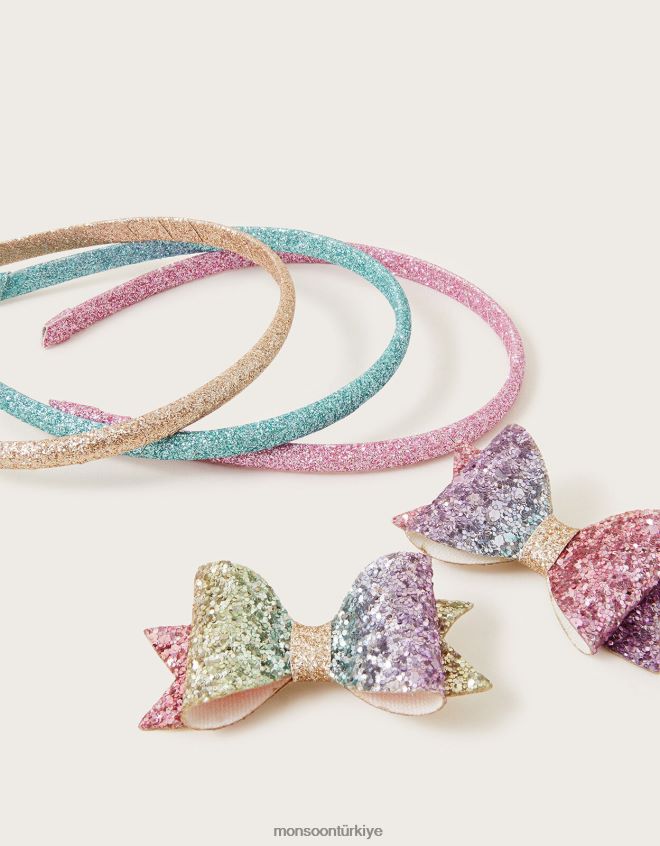 Monsoon kız gökkuşağı saç seti JH86BT2504 aksesuar moda
