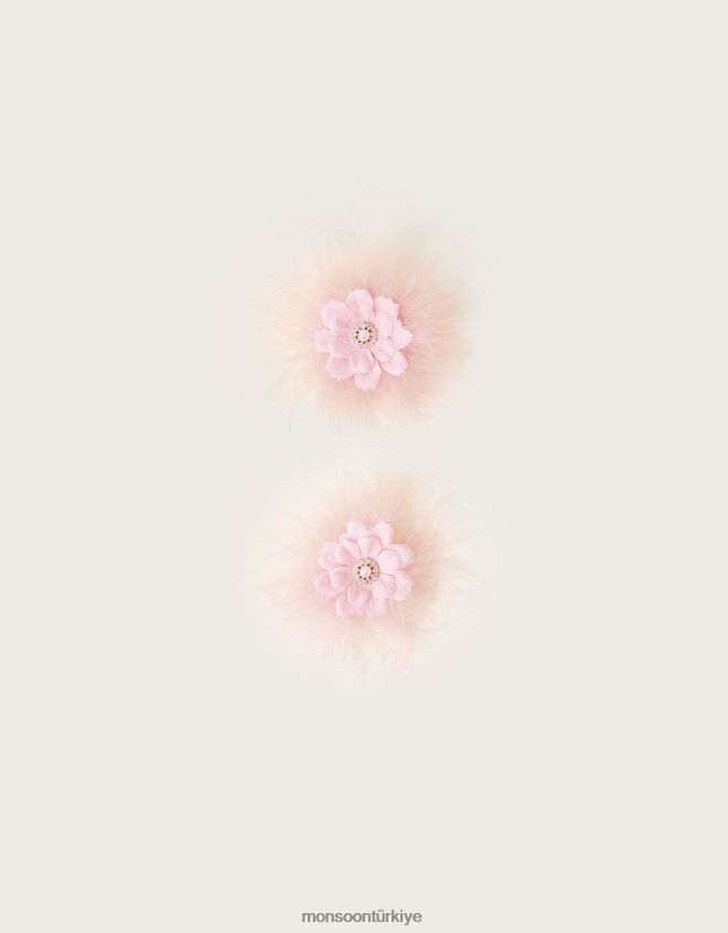 Monsoon kız kabarık inci saç tokası iki set JH86BT2551 aksesuar sıcak