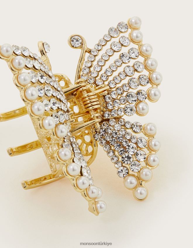 Monsoon kız kelebek inci pençe klipsi JH86BT2536 aksesuar sıcak