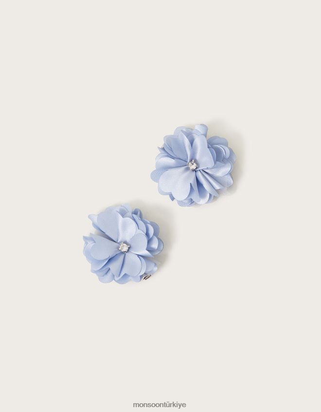 Monsoon kız luna çiçekli saç tokası ikili set JH86BT2553 aksesuar sıcak