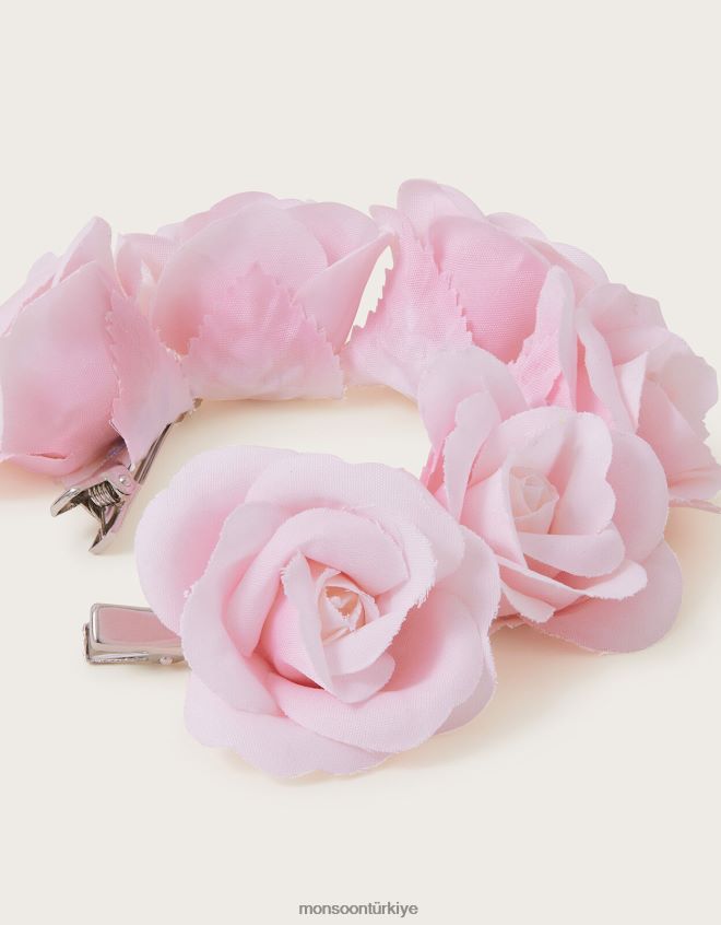 Monsoon kız odette çiçek çift uçlu saç tokası JH86BT2443 aksesuar moda
