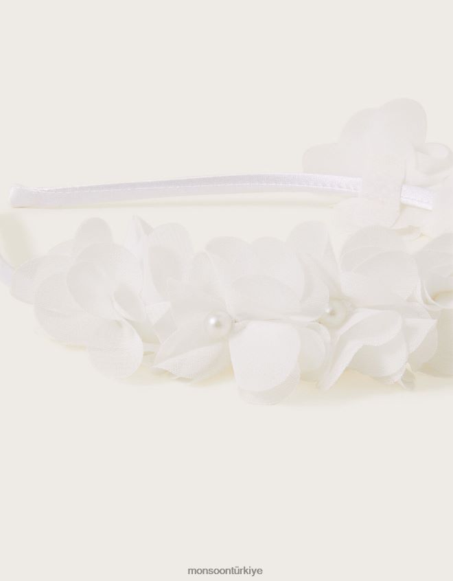 Monsoon kız ponponlu nedime çiçekli kafa bandı JH86BT2595 aksesuar sıcak