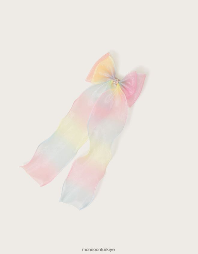 Monsoon kız süslenmiş gökkuşağı fiyonklu kravat iğnesi JH86BT1817 aksesuar sıcak