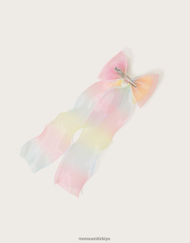 Monsoon kız süslenmiş gökkuşağı fiyonklu kravat iğnesi JH86BT1817 aksesuar sıcak