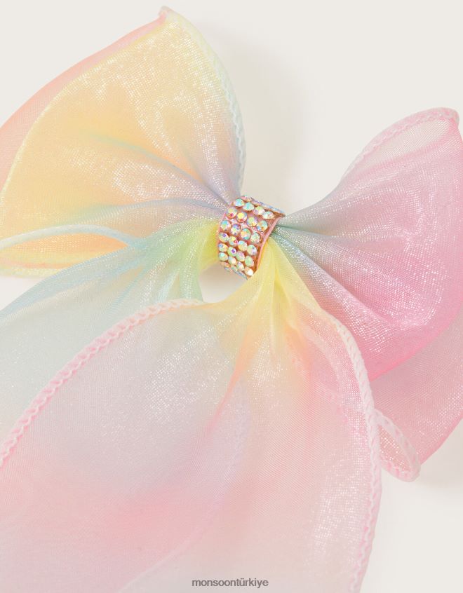 Monsoon kız süslenmiş gökkuşağı fiyonklu kravat iğnesi JH86BT1817 aksesuar sıcak