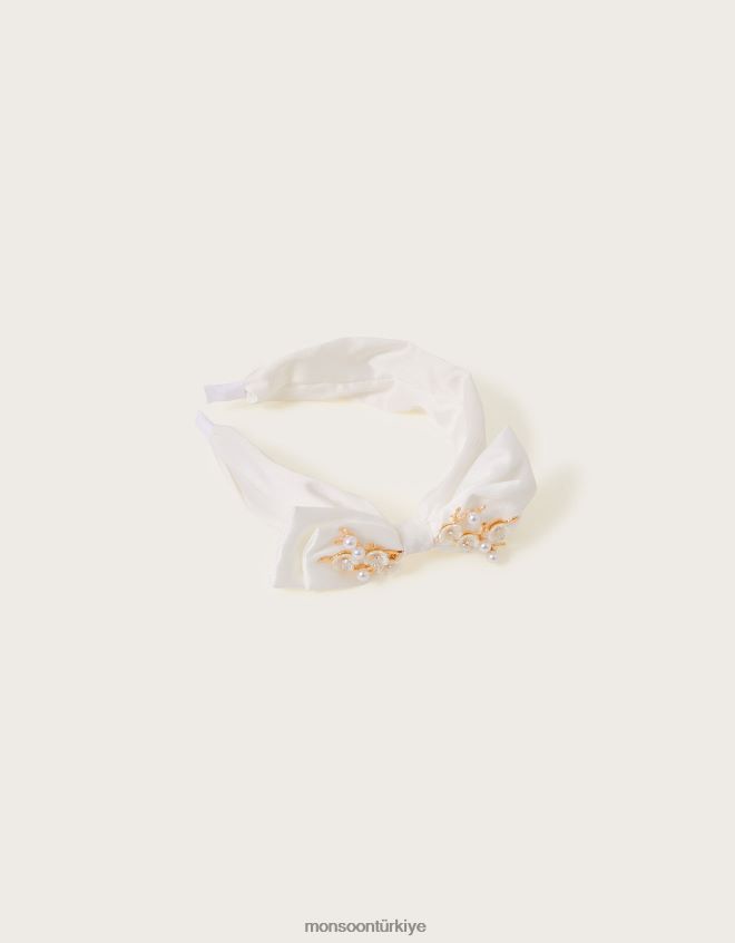 Monsoon kız vintage esintili çiçek fiyonklu kafa bandı JH86BT2427 aksesuar zarif