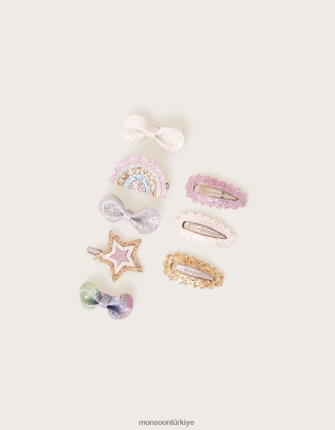 Monsoon kız yenilik parıltılı saç tokası 8'li paket JH86BT2462 aksesuar sıcak