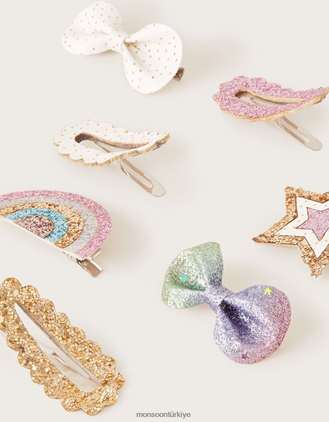 Monsoon kız yenilik parıltılı saç tokası 8\'li paket JH86BT2462 aksesuar sıcak
