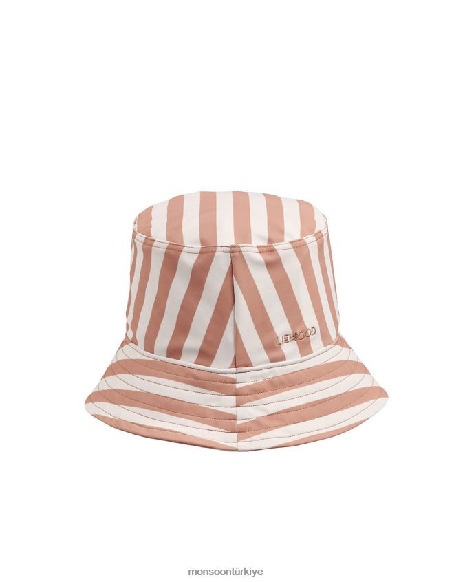 Monsoon çocuklar liewood mat şeritli güneş şapkası JH86BT2676 aksesuar pembe (gül pembesi)