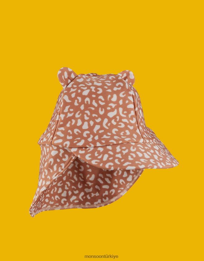 Monsoon çocuklar liewood senia mini leopar güneş şapkası JH86BT2677 aksesuar pembe (gül pembesi)
