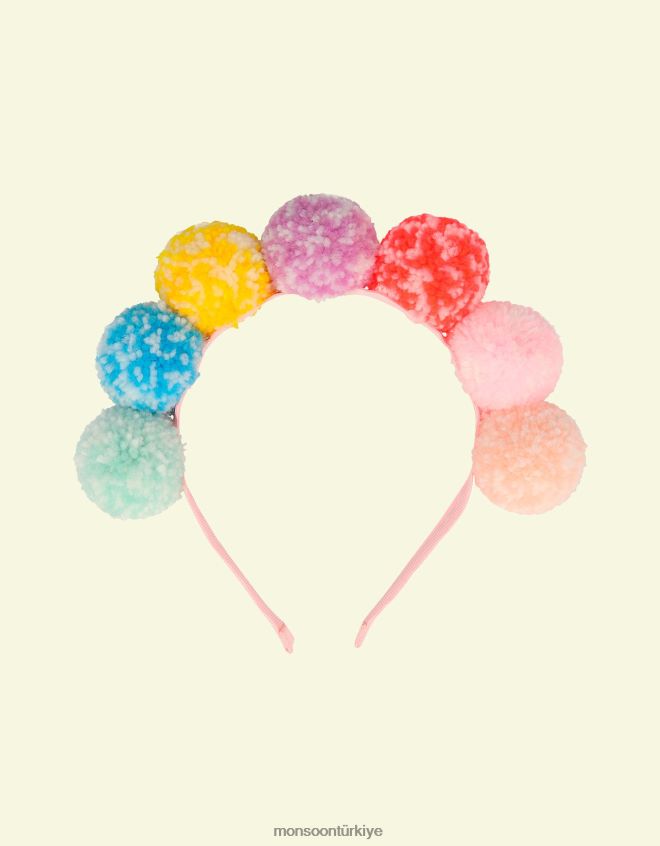 Monsoon çocuklar meri meri gökkuşağı ponponlu kafa bandı JH86BT2591 aksesuar moda