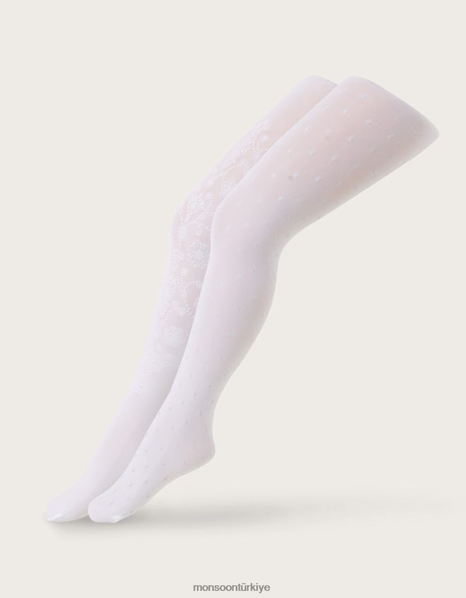 Monsoon kız barok ve parıltılı noktalı tayt ikili set JH86BT2847 aksesuar gümüş