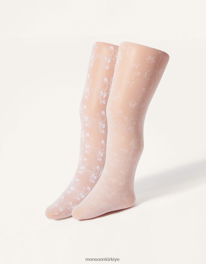 Monsoon kız bebek dantelli tayt twinset JH86BT2612 aksesuar çok